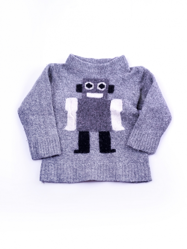 灰色机器人毛衣