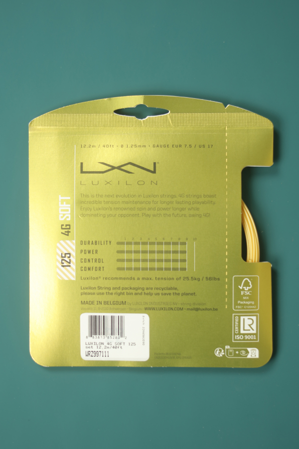 全新 Luxilon力士浪 1.25/4G SOFT 网球线 金色