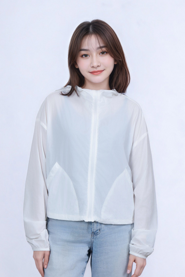 UPF50+速干防晒衣女款白色