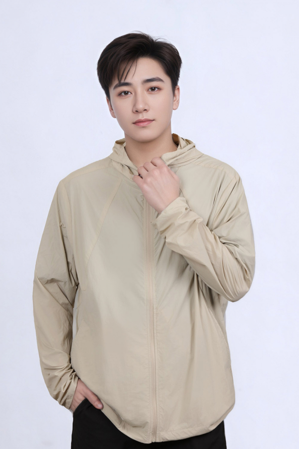 UPF50+速干防晒衣男款杏色