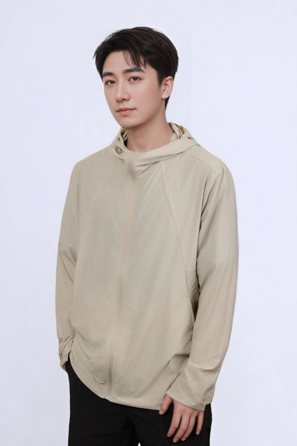 UPF50+速干防晒衣男款杏色
