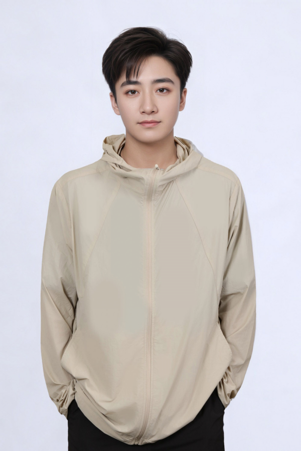 UPF50+速干防晒衣男款杏色