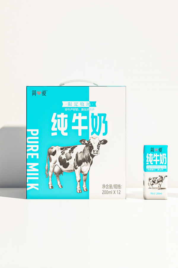 简爱纯牛奶12盒