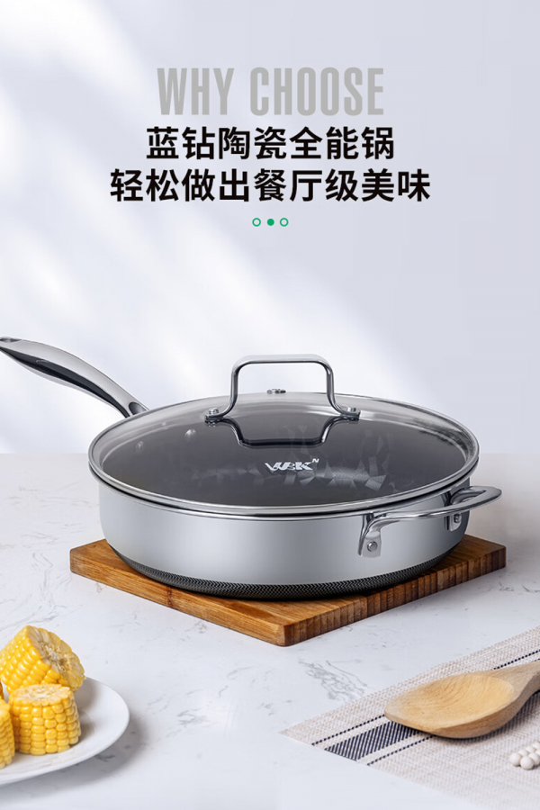 WBK蓝钻陶瓷不锈钢汤锅28cm