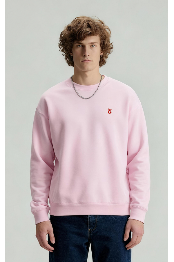 LoveQ圆领卫衣粉色