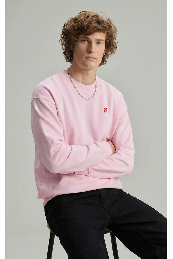 LoveQ圆领卫衣粉色