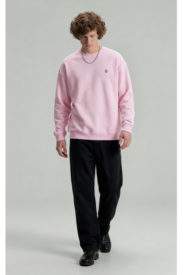 LoveQ圆领卫衣粉色