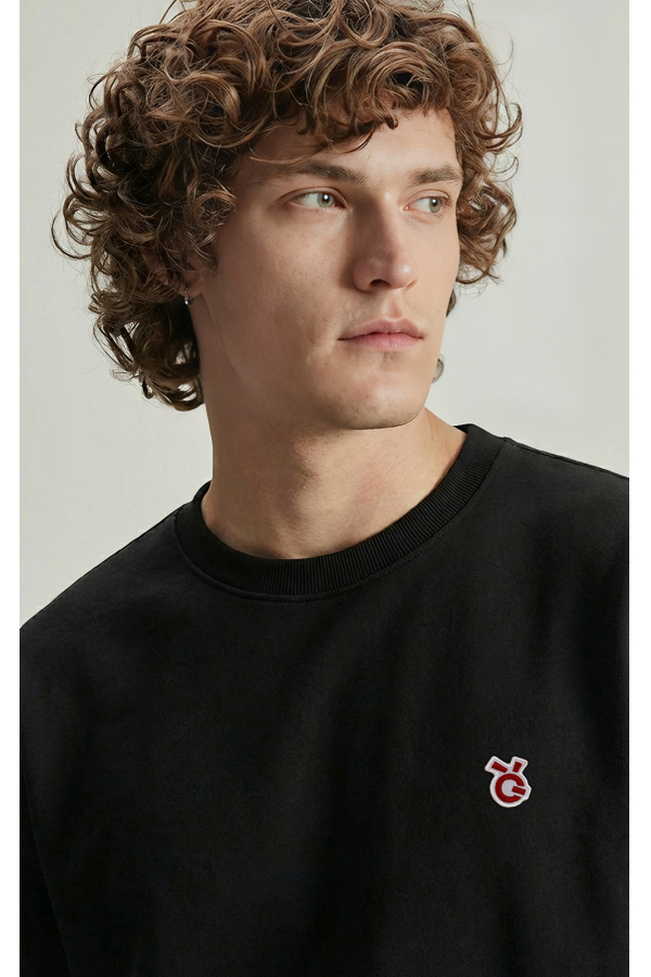 LoveQ圆领卫衣黑色