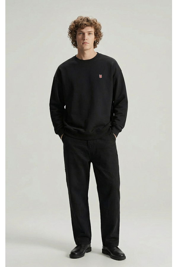 LoveQ圆领卫衣黑色