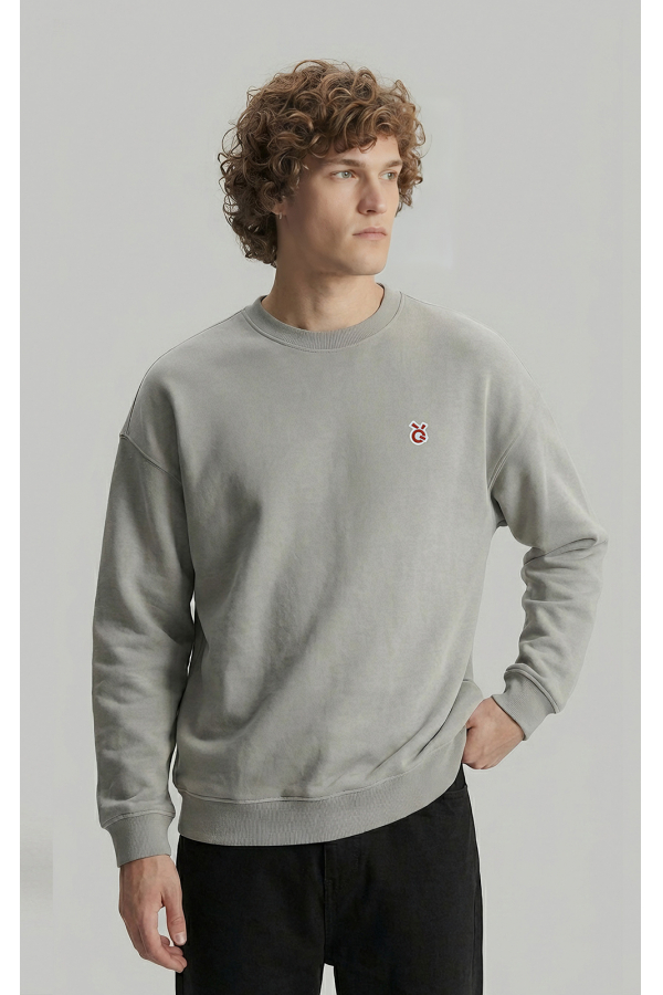 LoveQ圆领卫衣浅灰色