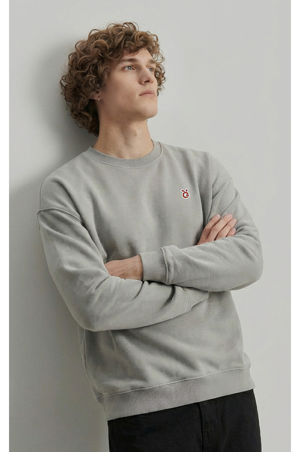 LoveQ圆领卫衣浅灰色