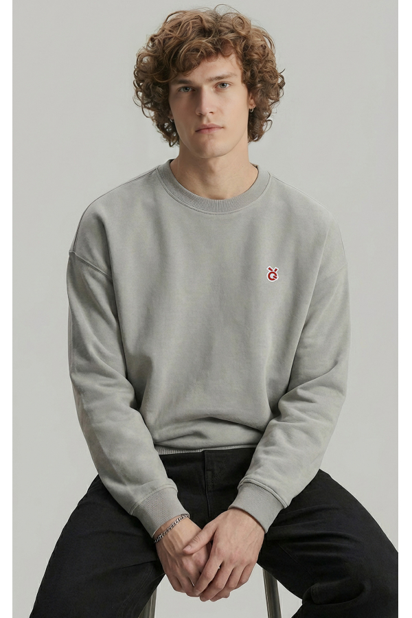 LoveQ圆领卫衣浅灰色