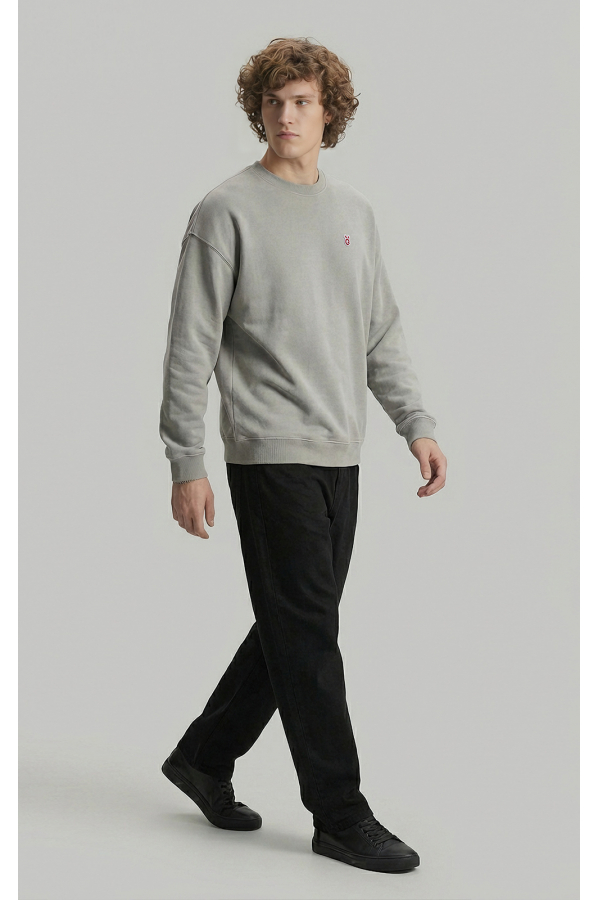 LoveQ圆领卫衣浅灰色