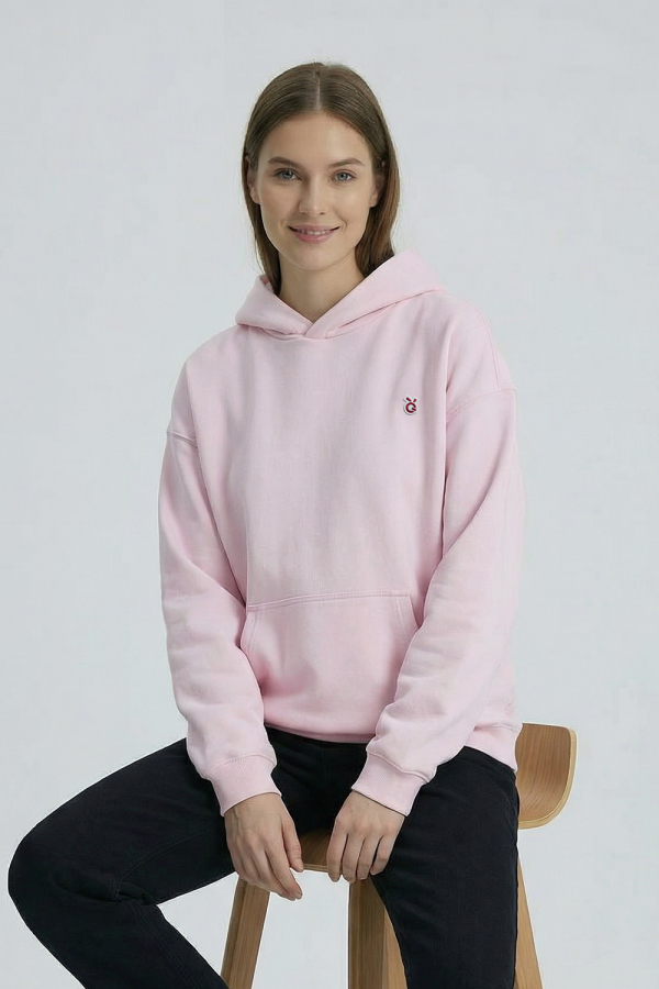 LoveQ连帽卫衣粉色