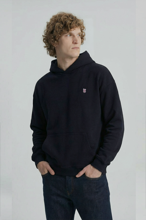 LoveQ连帽卫衣黑色