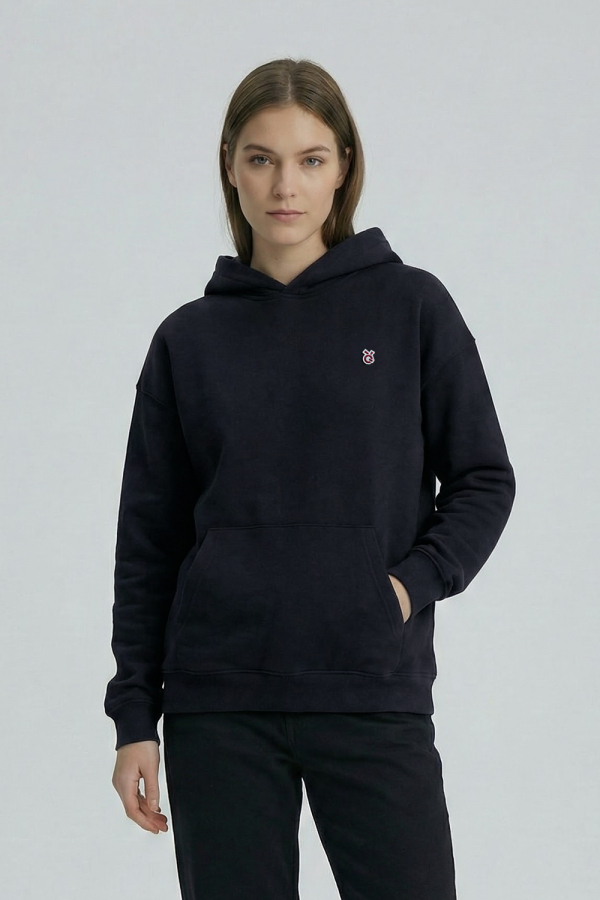 LoveQ连帽卫衣黑色