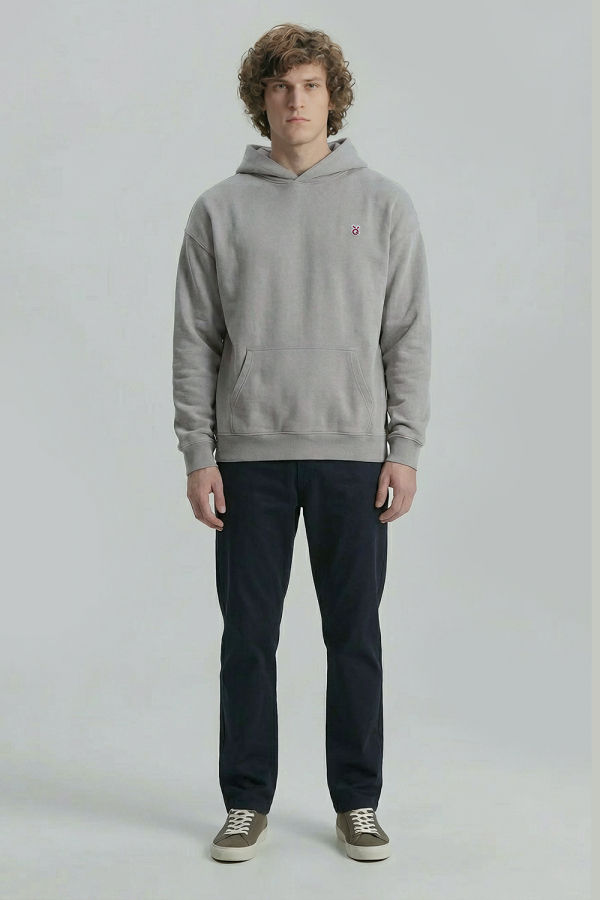 LoveQ连帽卫衣浅灰色