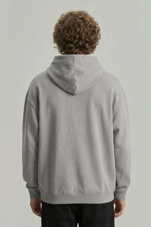 LoveQ连帽卫衣浅灰色