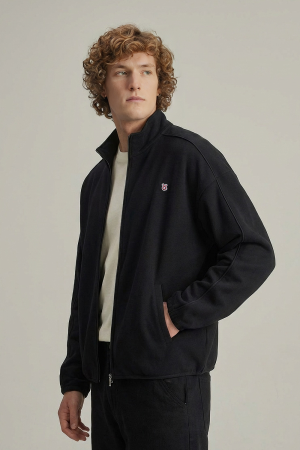 LoveQ双头拉链卫衣黑色