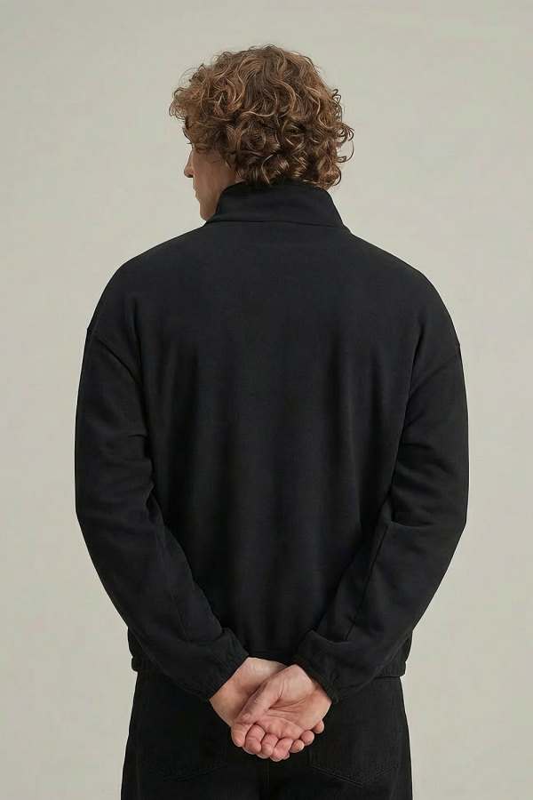 LoveQ双头拉链卫衣黑色