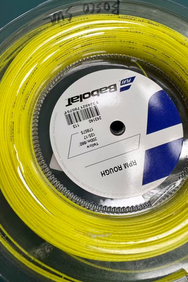 7成新 Babolat百保力RPMROUGH 200M黄色网球线 (125直径)